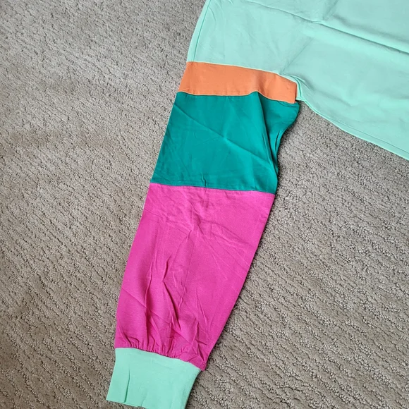 Women’s Casual Long Sleeve Patchwork Tunic Top – Teal – Size M – NWOT - Picture 7 of 7